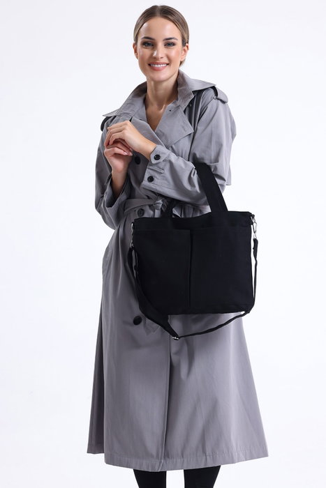 Zoozie Bags Bolso Tote de Lona Negro